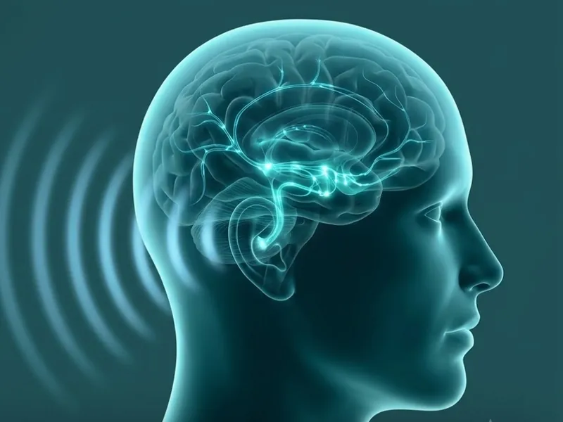 Illustration of sound reaching the brain